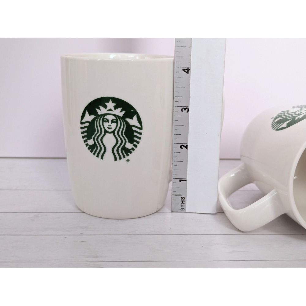 Starbucks 2017 Mermaid Logo White Ceramic Coffee Mug Cup 10.8oz Set of 2 EUC - Picture 8 of 8